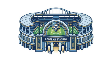 Modern Football Stadium Architecture, Sports Arena, Soccer Field, Outdoor Event Venue © udin