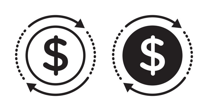 Circulation of money vector icon logo or illustration