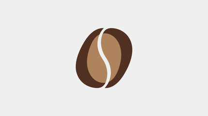 Obraz premium Simple coffee bean icon, minimalist vector design.