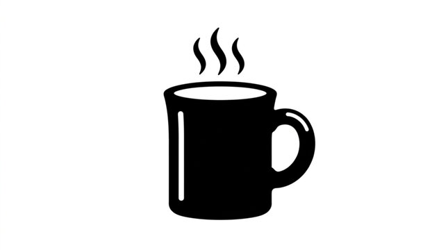 Hot Coffee Mug with Steam Rising.