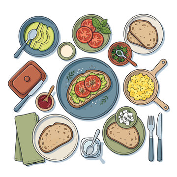 Delicious breakfast meal with toast.