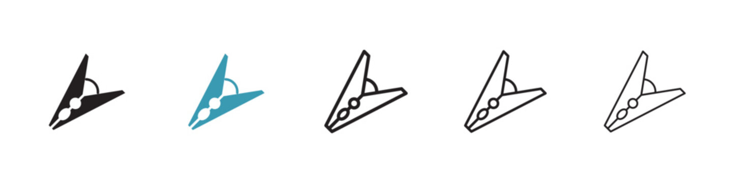 Clothespin vector icon logo or illustration