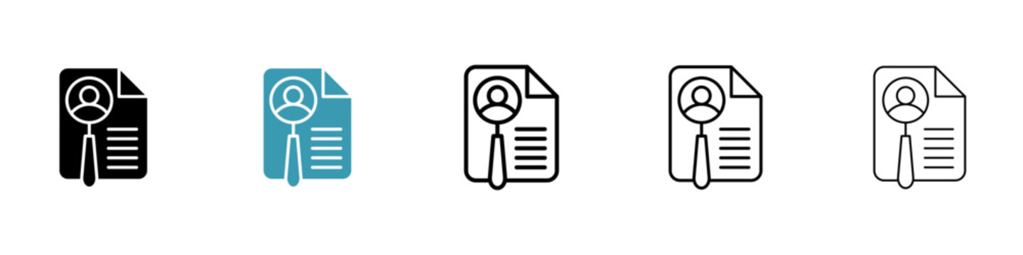 Curriculum vitae sign vector icon logo or illustration