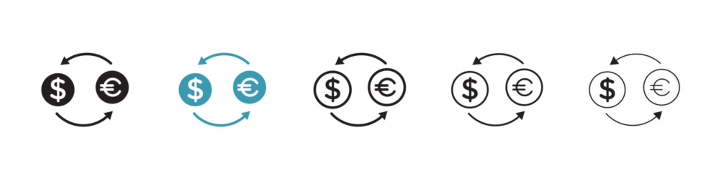 Currency exchange vector icon logo or illustration