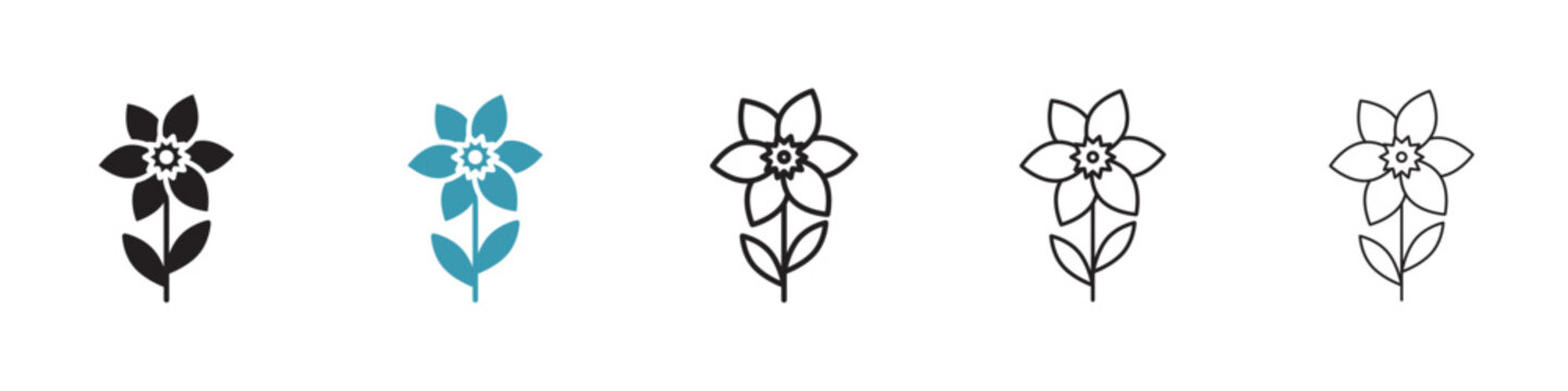 Daffodil vector icon logo or illustration