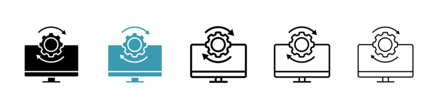 Data processing vector icon logo or illustration