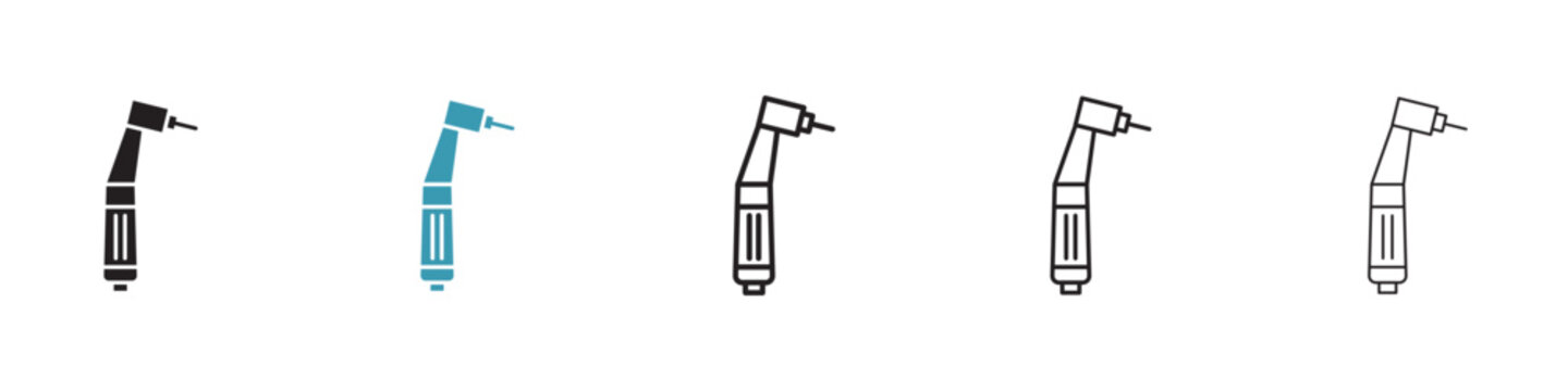 Dental nozzle drill vector icon logo or illustration