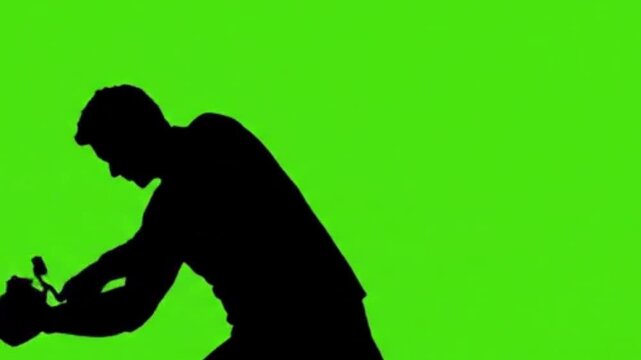Fisherman silhouette vector animation video