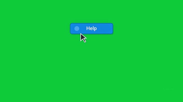 Animated UI Element - Help Button with Dropdown Menu on Green Background