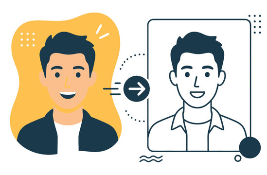 Online Avatar Maker Concept with Photo to Outline Transformation
