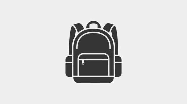 Simple backpack icon, minimalist vector design.