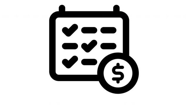 daily costs animated Line Icons Premium 4K, Modern Minimal Outline Motion Graphics Collection
