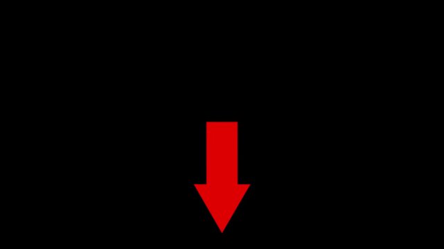 red arrow black background. direction symbol indicating back or previous page.
