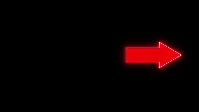 red arrow black background. direction symbol indicating back or previous page.