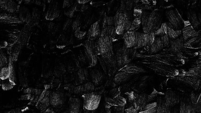 Abstract Grunge Black Brushstroke Texture.Looping rough monochromatic acrylic paint backdrop with distressed details.