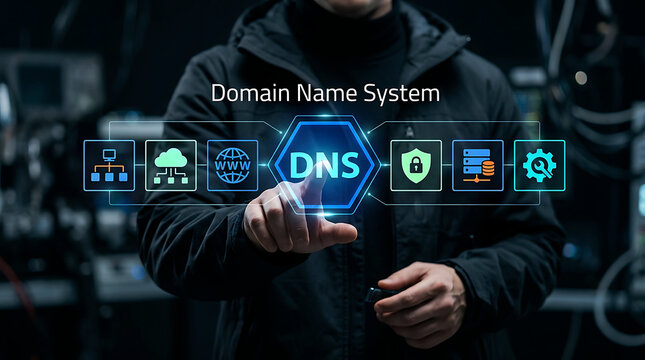 DNS Domain Name System Network Infrastructure Security Management Concept