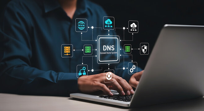 DNS Domain Name System Network Management Security Technology Concept