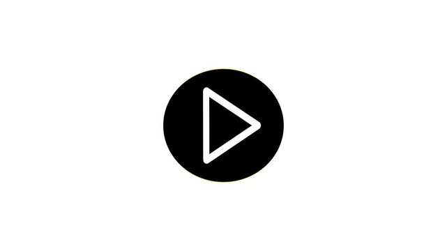 Minimalist white video play button icon