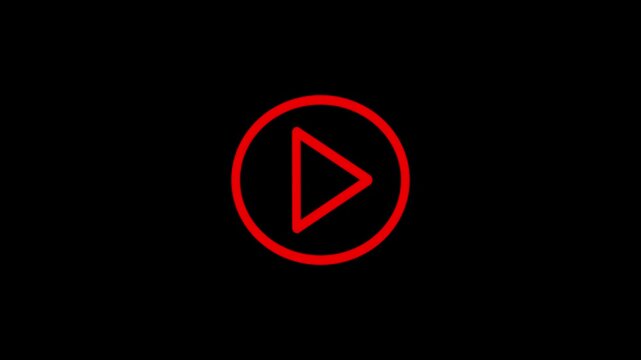 Minimalist white video play button icon