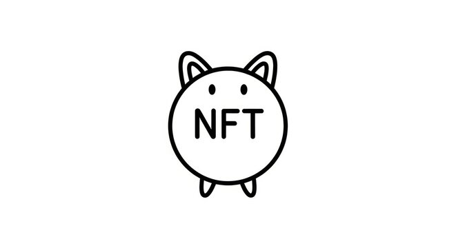 Piggy bank style nft crypto token icon