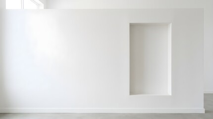 Fototapeta premium Minimalist Interior Wall with Recessed Niche Design
