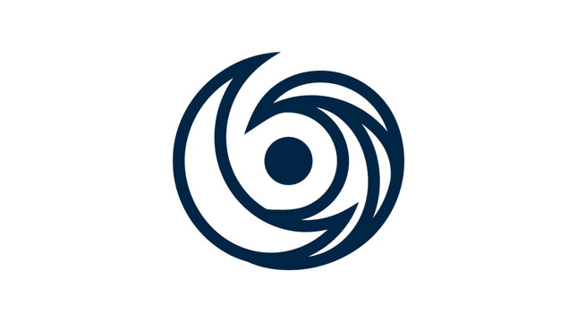 Abstract blue spiral vortex circle logo design