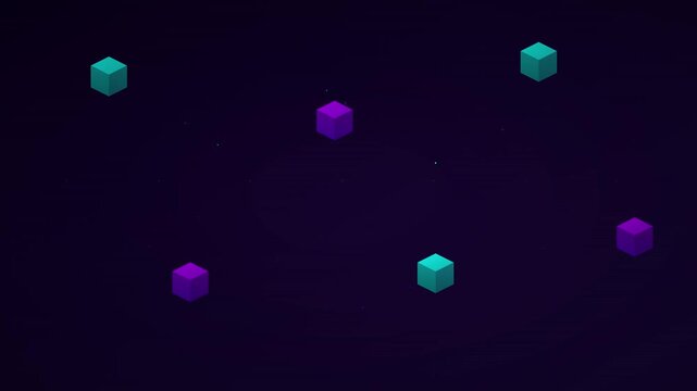 modern blockchain blocks digital chain vector animation