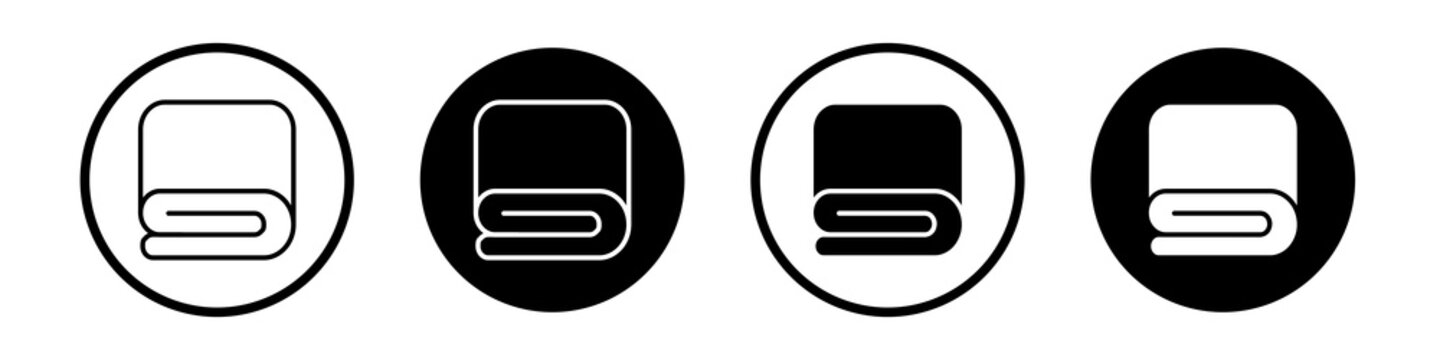 blanket icon collection in black and white filled and outlined style for web.