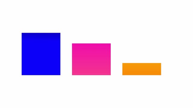 Leaderboard ranking bar 1st 2nd 3rd position infographic animation on transparent background, animated rank block in 4k.