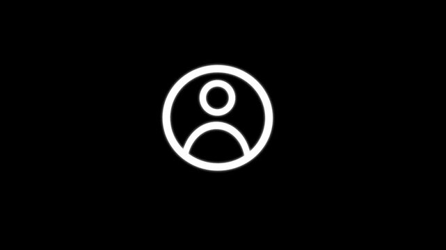 Minimalist icon of a person animation on a black background