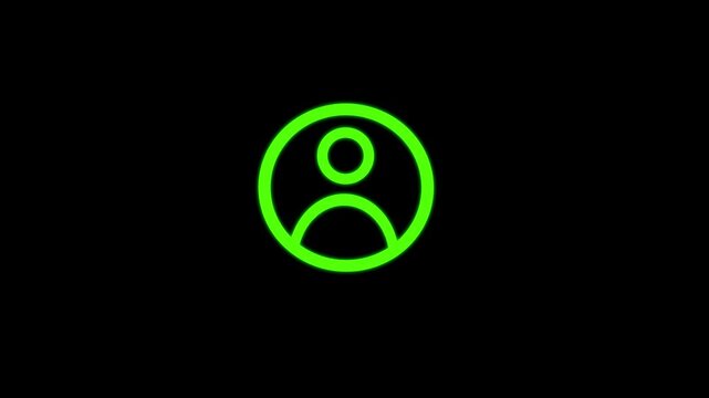 Minimalist icon of a person animation on a black background