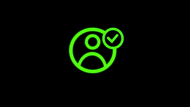 Minimalist icon of a person animation on a black background