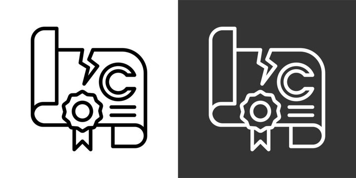 Copyright Infringement Black And White Multiple Style Icon Set Collection Pack Vector Illustration 