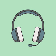 Fototapeta premium A pair of modern gaming headphones on a light green background