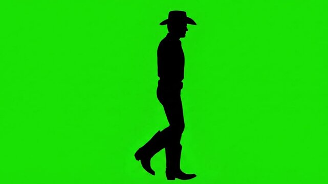 Cowboy walking silhouette vector animation video