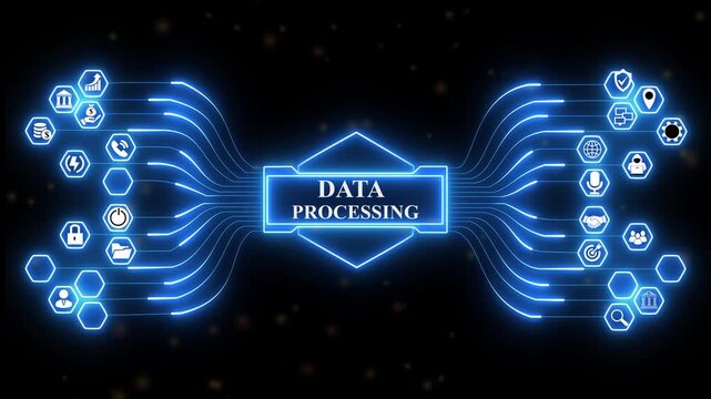 Futuristic AI Circuit Network Connection Animation Digital Communication Technology Motion Graphic,4k animation video..DD