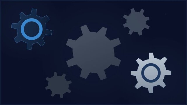 minimalist industrial gear cogs rotation vector animation