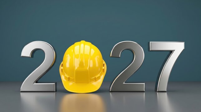 Conceptual Visualization of Safety and Growth in Industrial Construction for Future Planning in 2027 with Safety Equipment