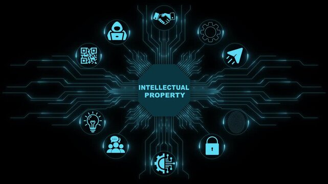 Intellectual Property Technology Interface with Secure Digital Rights and Enterprise Protection Systems 4k animation video
