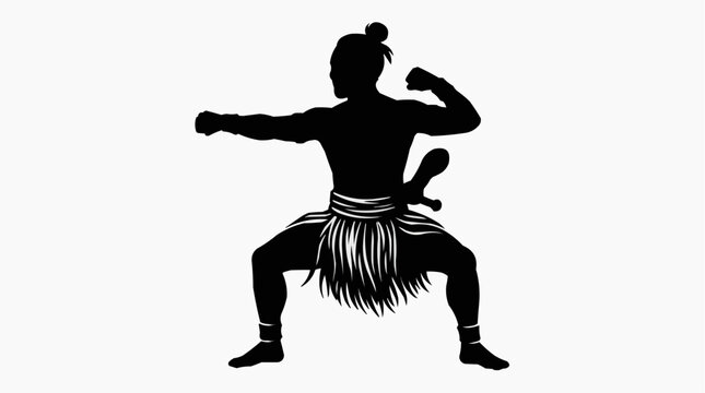 Maori warrior performing haka pose