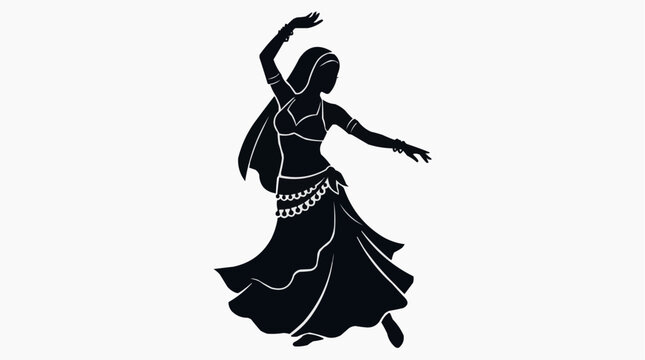 Belly dancer in costume silhouette