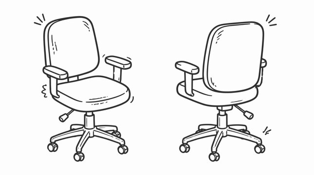 Two Adjustable Office Chairs with Wheels and Armrests.