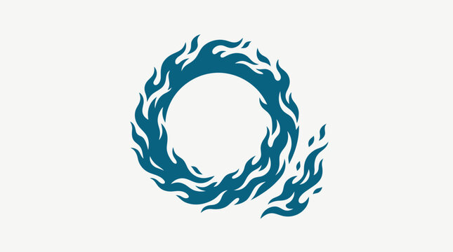 Blue flaming ring logo icon.