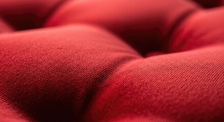 Obraz premium Close-up of a Red Padded Surface with Textured Fabric.
