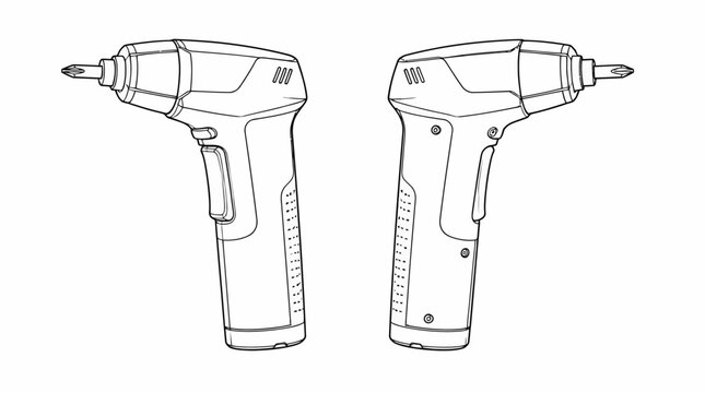 Cordless electric drill driver tool illustration.