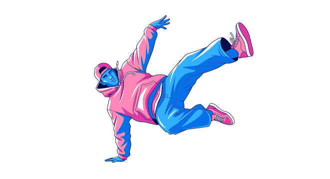 Breakdancer Performing Freeze Vector Illustration