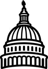 Obraz premium US Capitol Building, Washington DC, government icon, vector illustration, black and white
