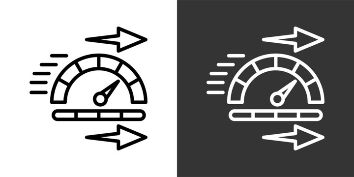 Acceleration Black And White Multiple Style Icon Set Collection Pack Vector Illustration 