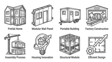 Obraz premium Modular prefabricated housing construction design.