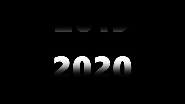 Dynamic year counter animation: sequential timeline transition from 2004 to 2024 for historical and chronological projects